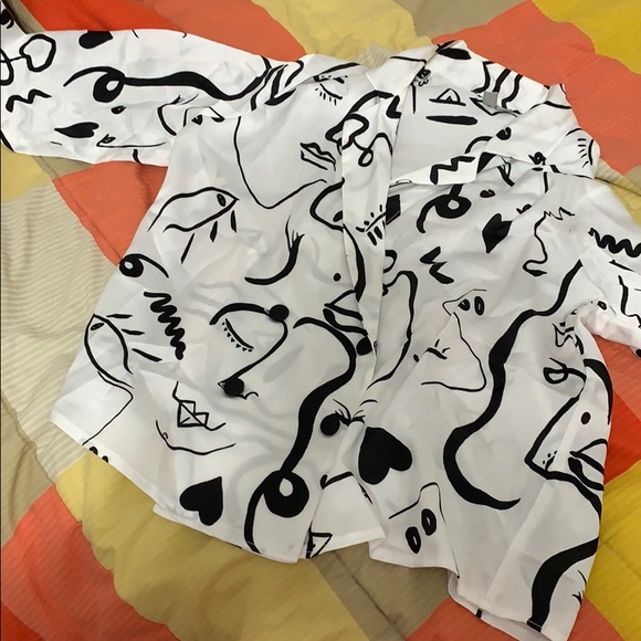 Satin double breasted shirt - Picture 2 of 4